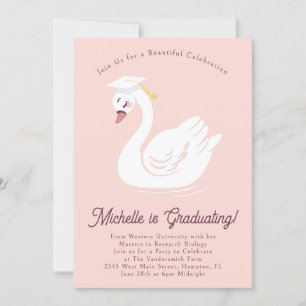 Swan Graduation Party  Invitation