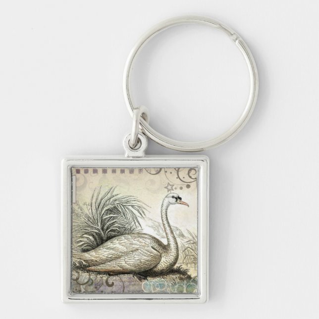 Swan Graphic Key Ring (Front)