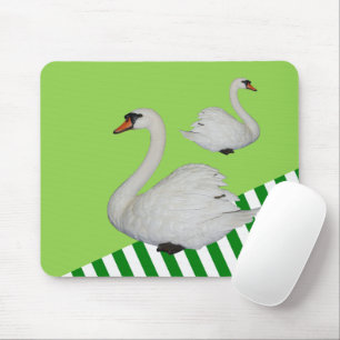 Swan Green Stripe  Mouse Pad! Mouse Pad