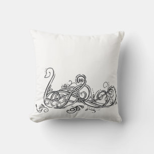 Swan Hand Drawn Fancy Cushion