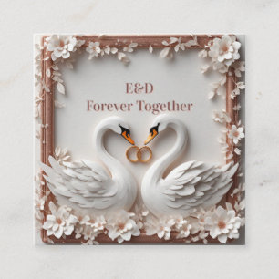 🕊️ Swan Heart Floral Frame Wedding Collection 🕊️ Enclosure Card
