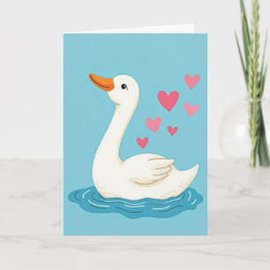 Swan Hearts Lovely Art Card