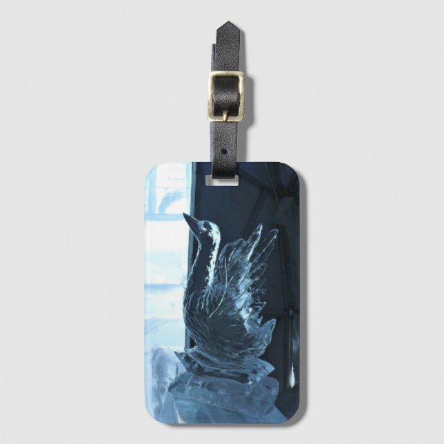 Swan Ice Sculpture, Quebec, Canada Luggage Tag (Front Vertical)