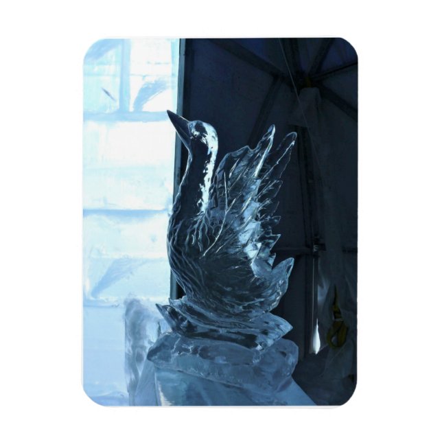 Swan Ice Sculpture, Quebec, Canada Magnet (Vertical)