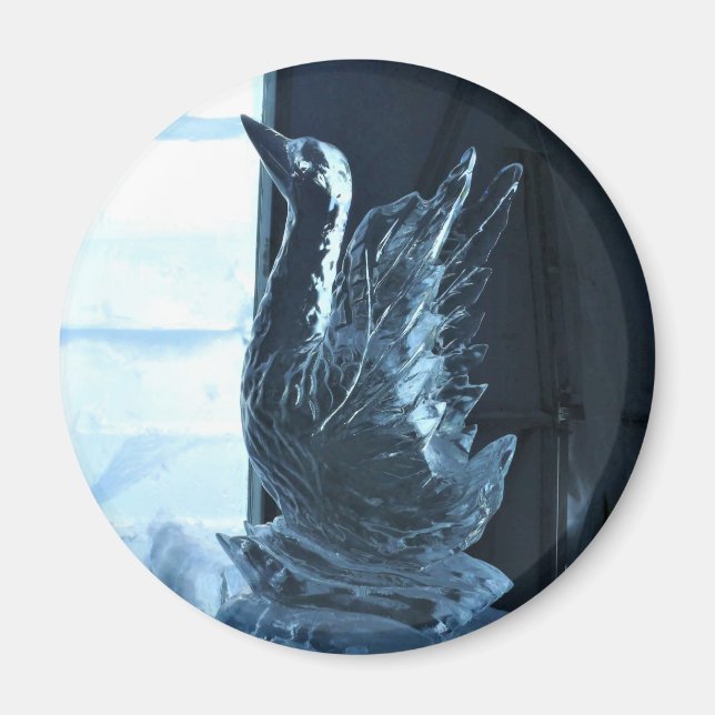 Swan Ice Sculpture, Quebec, Canada Magnet (Front)