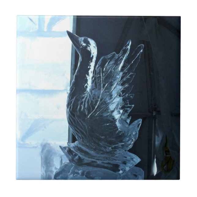 Swan Ice Sculpture, Quebec, Canada Tile (Front)
