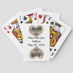 Swan in Brown Heart Wedding Favour playing cards