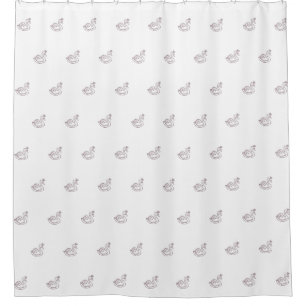 Swan in crown shower curtain