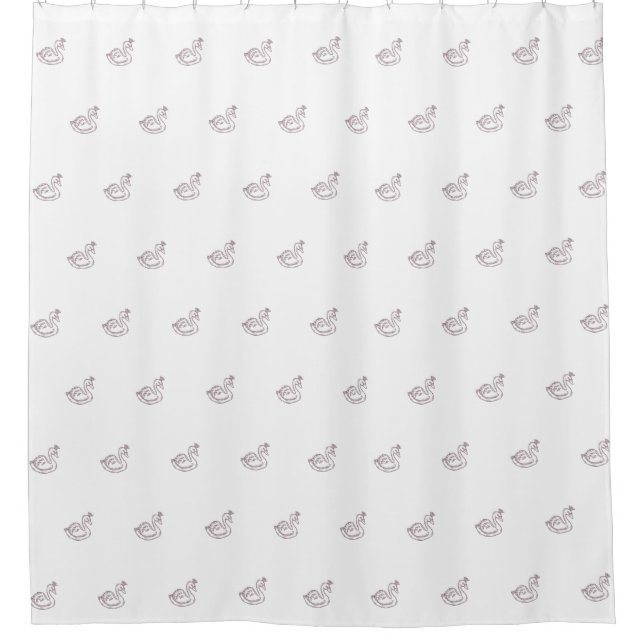 Swan in crown shower curtain (Front)