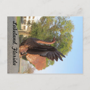 Swan in Flight Statue Lakeland, Florida Postcard