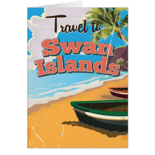Swan Islands vintage travel poster.