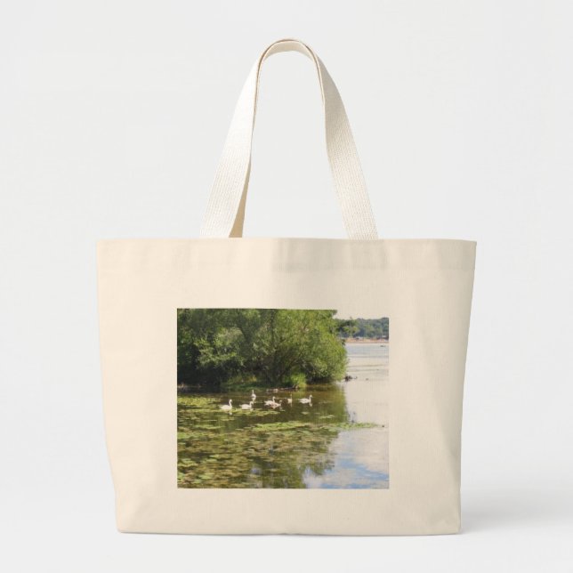 Swan Lake Large Tote Bag (Front)