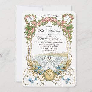 Swan Lake Love Wedding Invitation