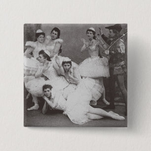 Swan Lake, Mariinsky Theatre, 1895 (b/w photo) 15 Cm Square Badge
