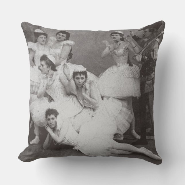 Swan Lake, Mariinsky Theatre, 1895 (b/w photo) Cushion (Front)