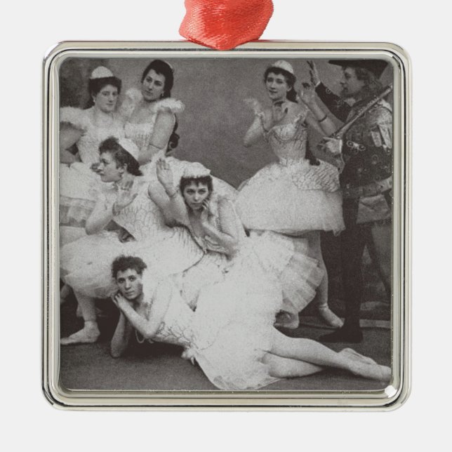 Swan Lake, Mariinsky Theatre, 1895 (b/w photo) Metal Tree Decoration (Front)