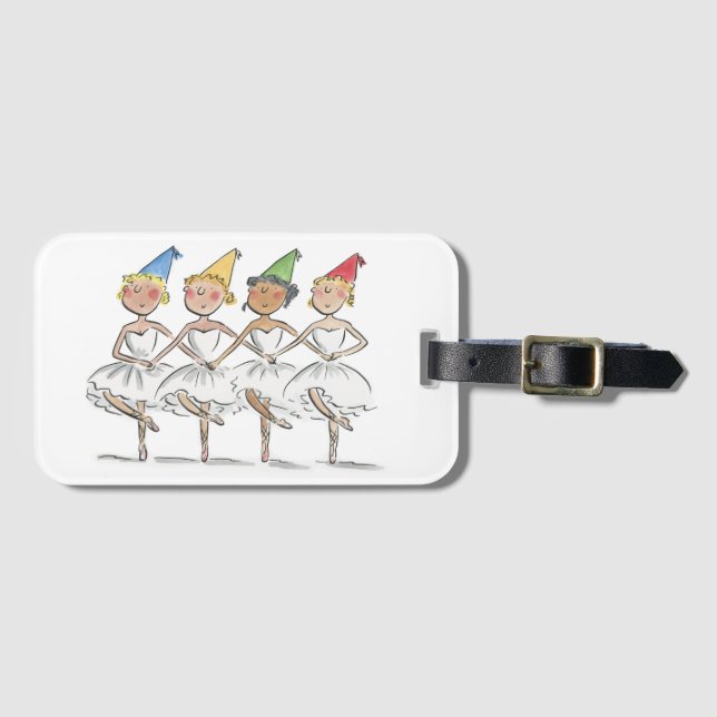 Swan Lake Party Luggage Tag (Front Horizontal)