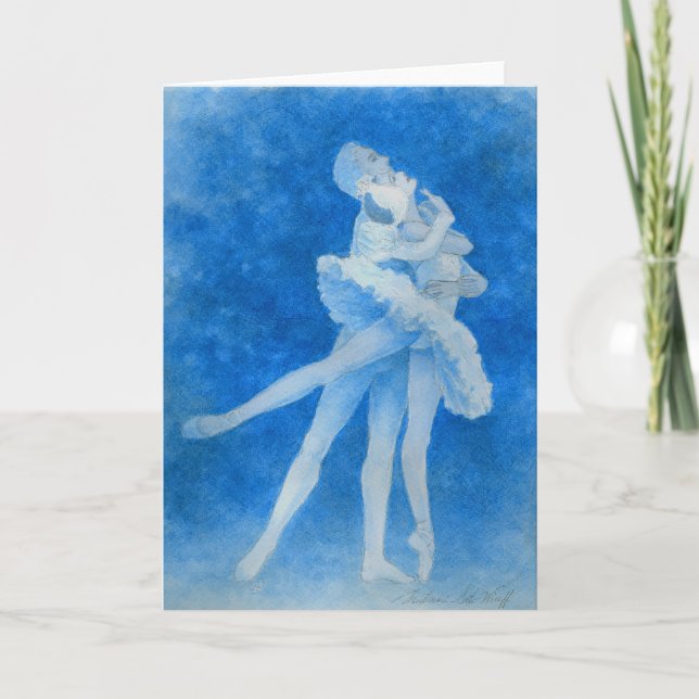 Swan Lake Pas de Deux Greeting Card (Front)