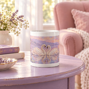 Swan Lake Reverie Pastel Wildlife Mug