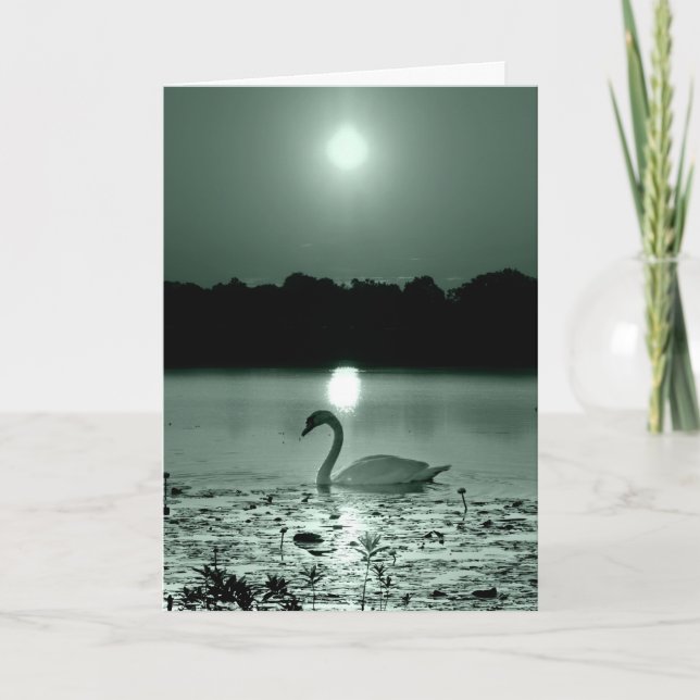 Swan Lake Sympathy Card Blank inside (Front)