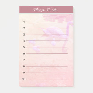 Swan Lake Things To Do on Rose Gold Lined Post-it Notes