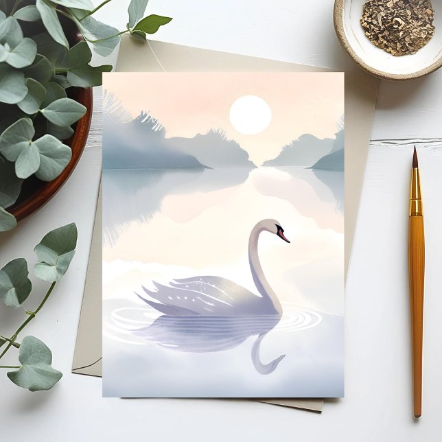 Swan Lake | Watercolor Airy Light Painting Postcard (Creator Uploaded)