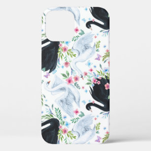 Swan Lake: Watercolor Pastel Pattern. iPhone 12 Case