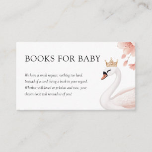 Swan Little Princess Baby Shower Books Enclosure Card