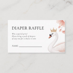 Swan Little Princess Baby Shower Diaper Raffle Enclosure Card