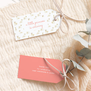 Swan Little Princess Baby Shower Thank You Gift Tags