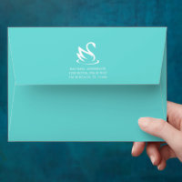 Swan Logo on Robin Egg Blue Background