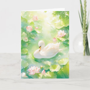 Swan Lotus Pond Card