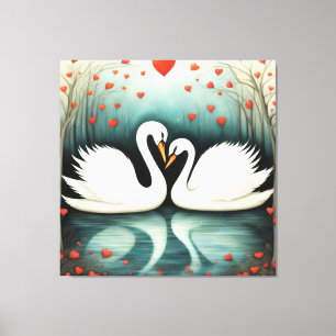 Swan Love 2 Canvas Print