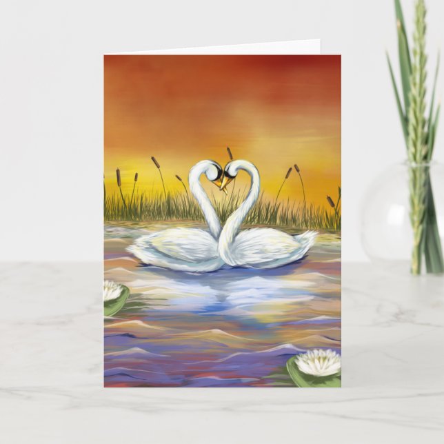 Swan Love Holiday Card (Front)