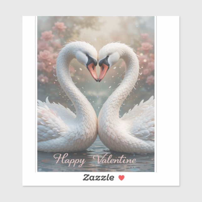 Swan Love Valentine Elegant Romantic Bird  (Sheet)