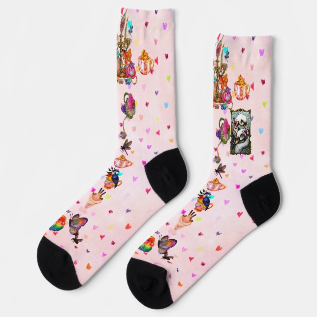 Swan Lovers Crew Socks (Left)