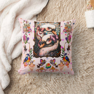 Swan lovers cushion