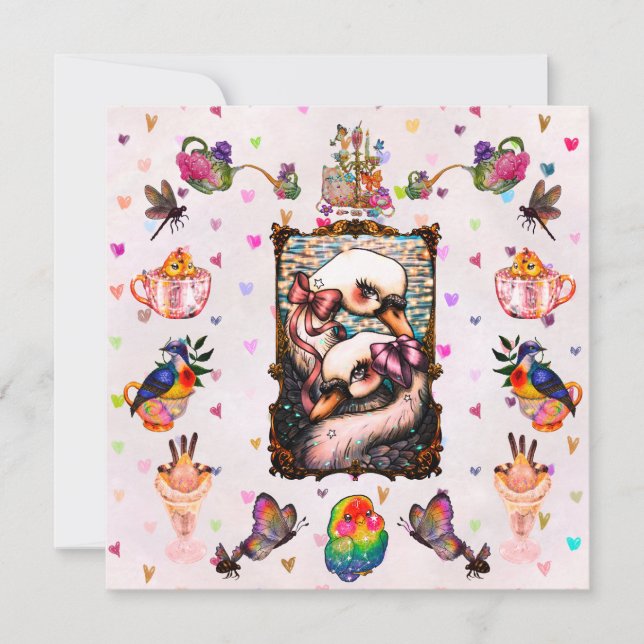 Swan Lovers Invitation (Front)