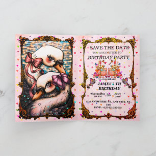 Swan lovers invitation