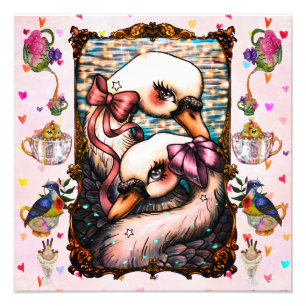 Swan lovers photo print
