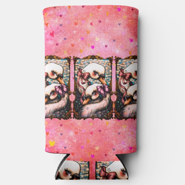 Swan Lovers  Seltzer Can Cooler (Front)