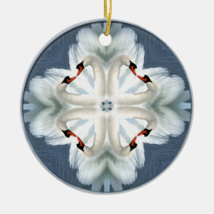 Swan Mandala Ceramic Tree Decoration
