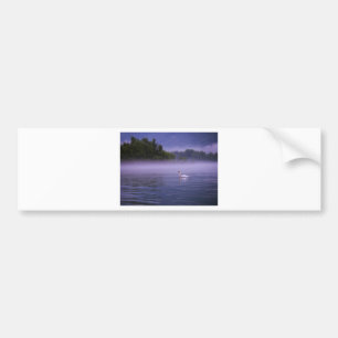 Swan on lake bumper sticker