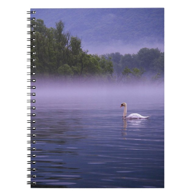Swan on lake spiral notebook (Front)