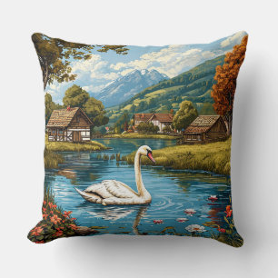 Swan on the lake cushion