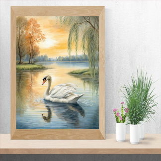 Swan on the Lake Poster