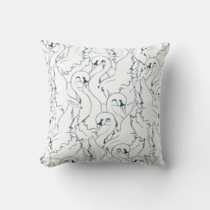 Swan Pattern Seamlessswan, pattern, abstract, back Cushion