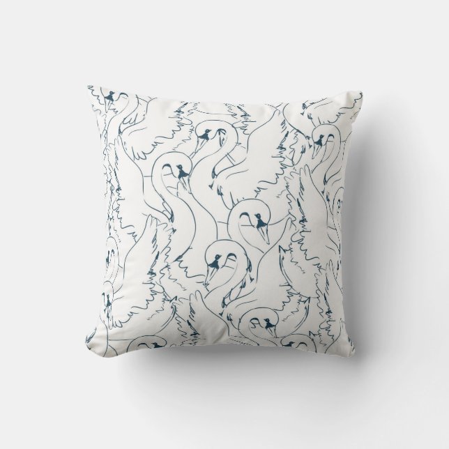 Swan Pattern Seamlessswan, pattern, abstract, back Cushion (Front)