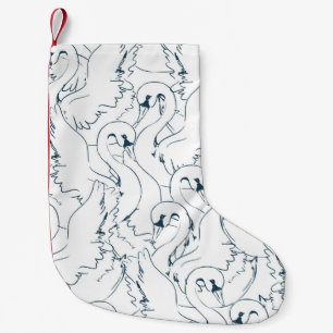 Swan Pattern Seamlessswan, pattern, abstract, back Small Christmas Stocking