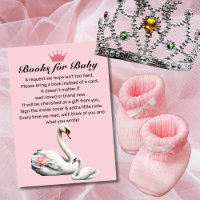 Swan Pink Lotus Floral Baby Shower Book Request